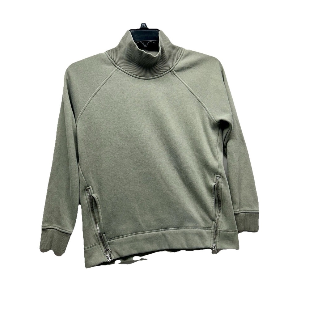 Athleta Women's Green Polyester Blend Mock Neck XS Sweatshirt (B6)